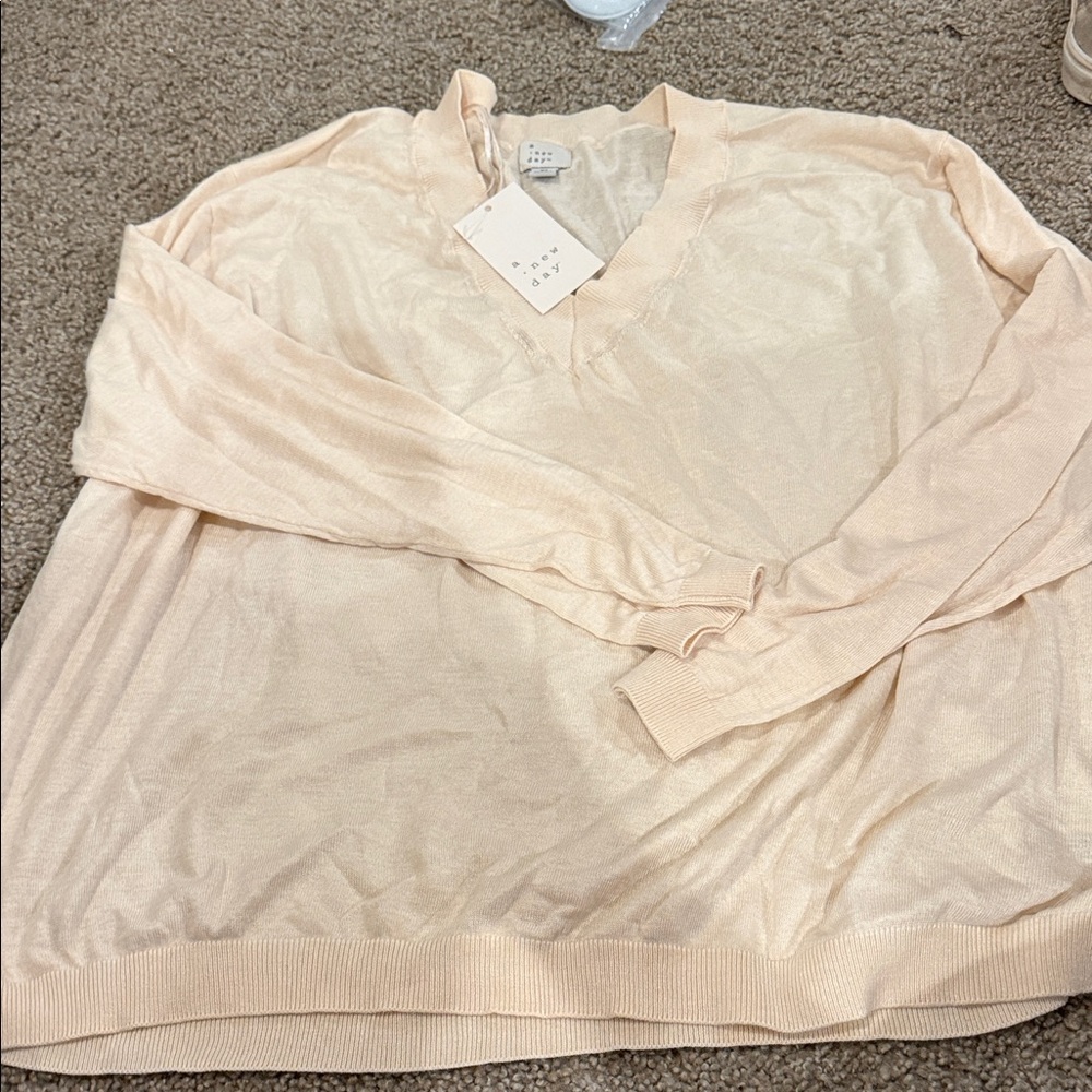 a new day Cream Long Sleeve Top